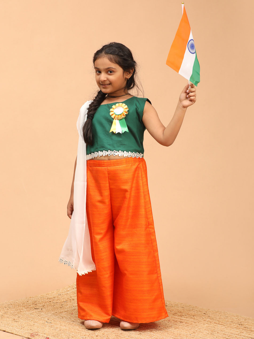 VASTRAMAY Girl's Republic Day Special Palazzo Set