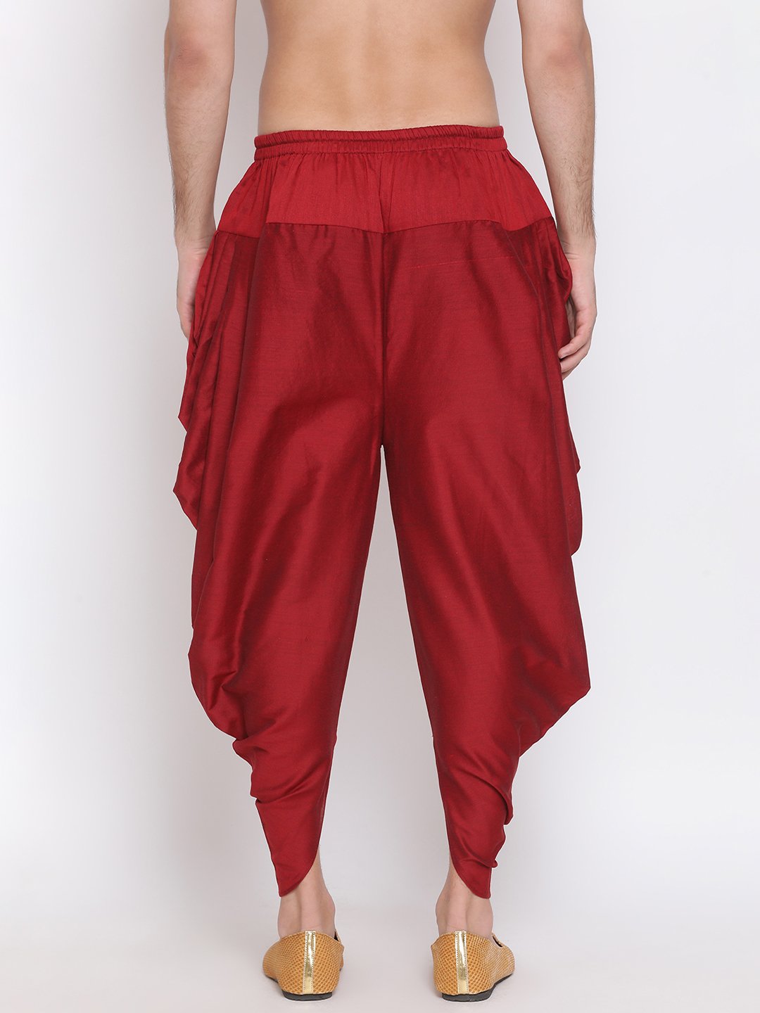 VASTRAMAY Men's Maroon  Solid Dhoti Pant