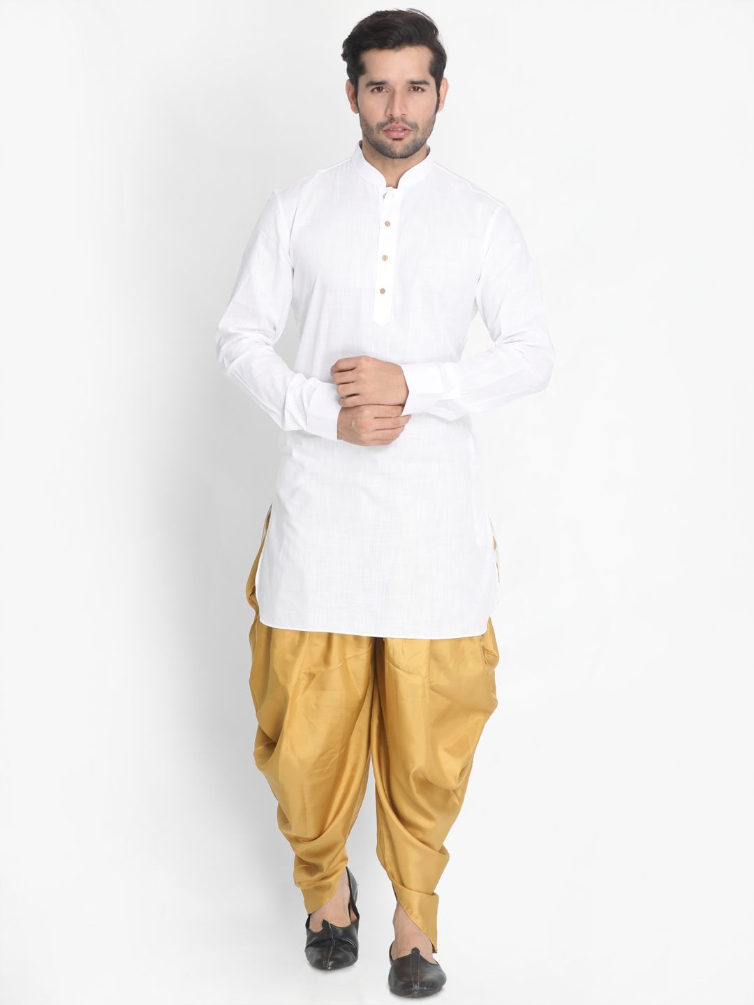 VM By VASTRAMAY Men's Brown Silk Blend Dhoti