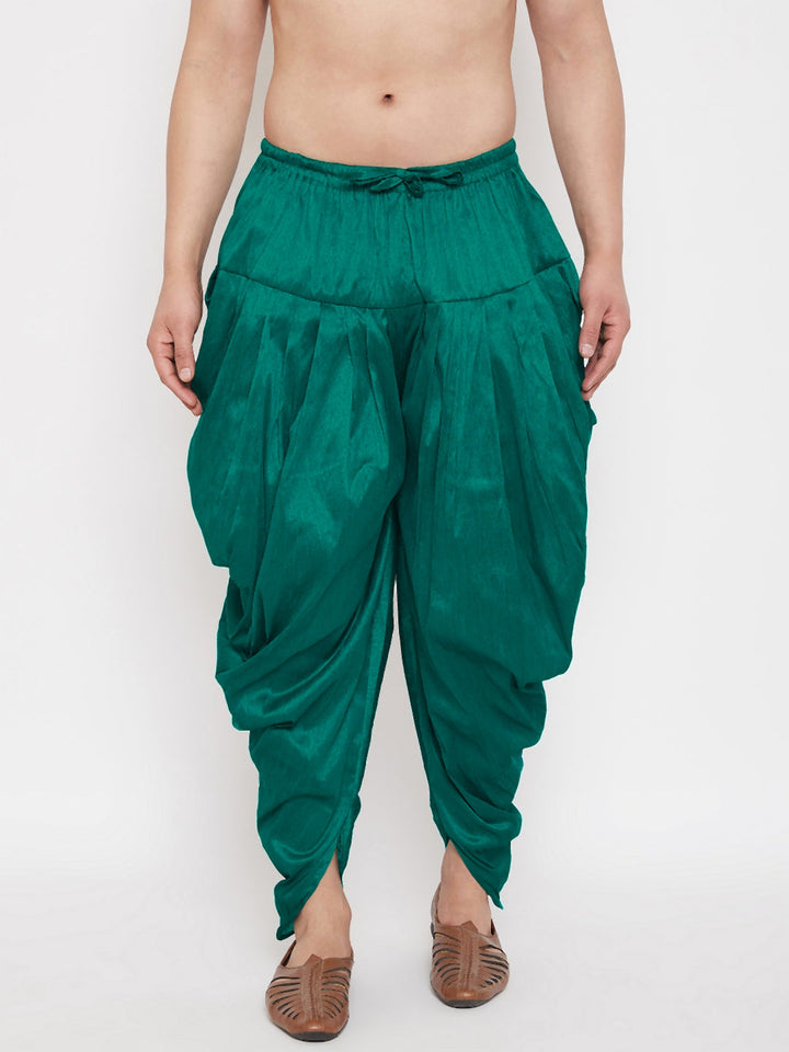 VM BY Vastramay Men's Green Dhoti Pants