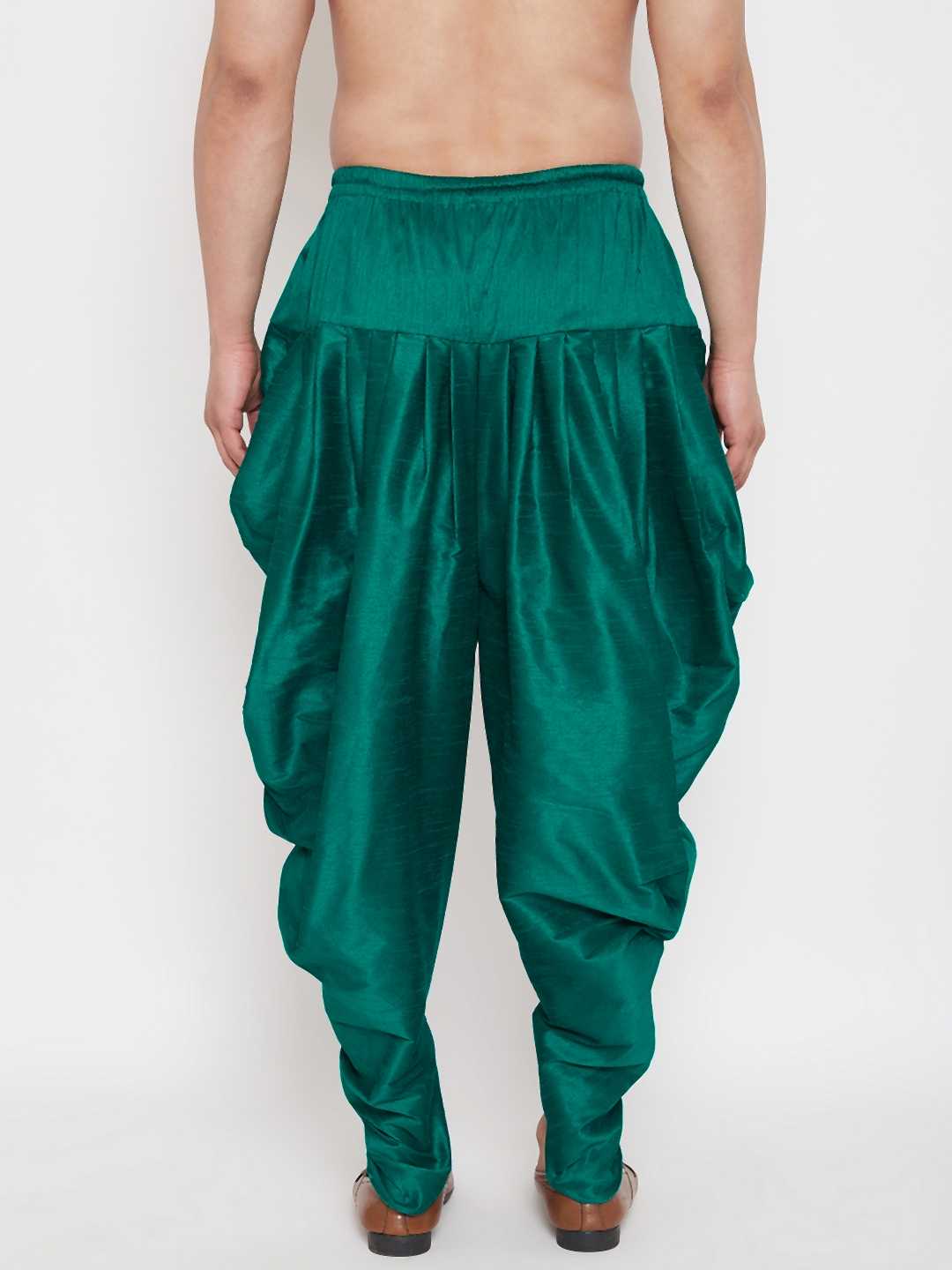 VM BY Vastramay Men's Green Dhoti Pants