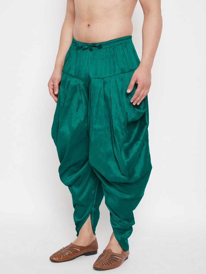 VM BY Vastramay Men's Green Dhoti Pants