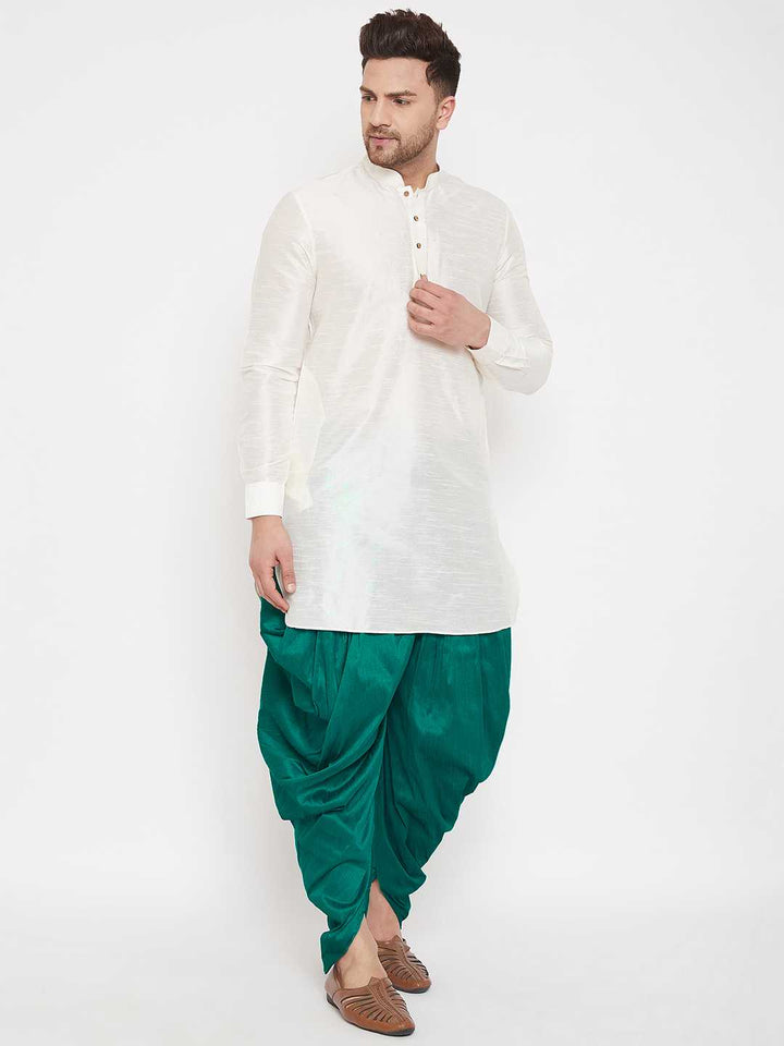 VM BY Vastramay Men's Green Dhoti Pants