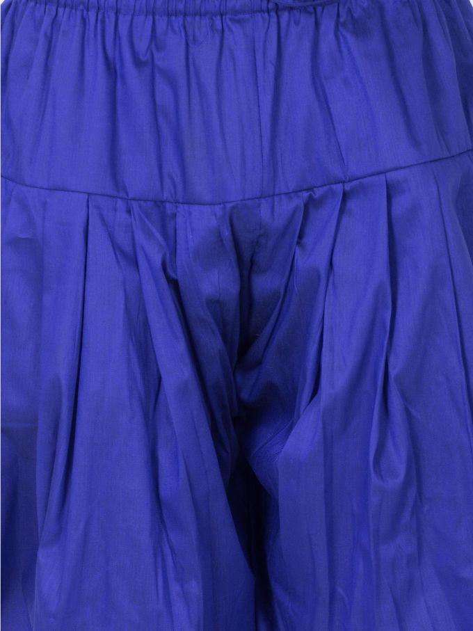 VASTRAMAY Men's Blue Cotton Silk Blend Dhoti