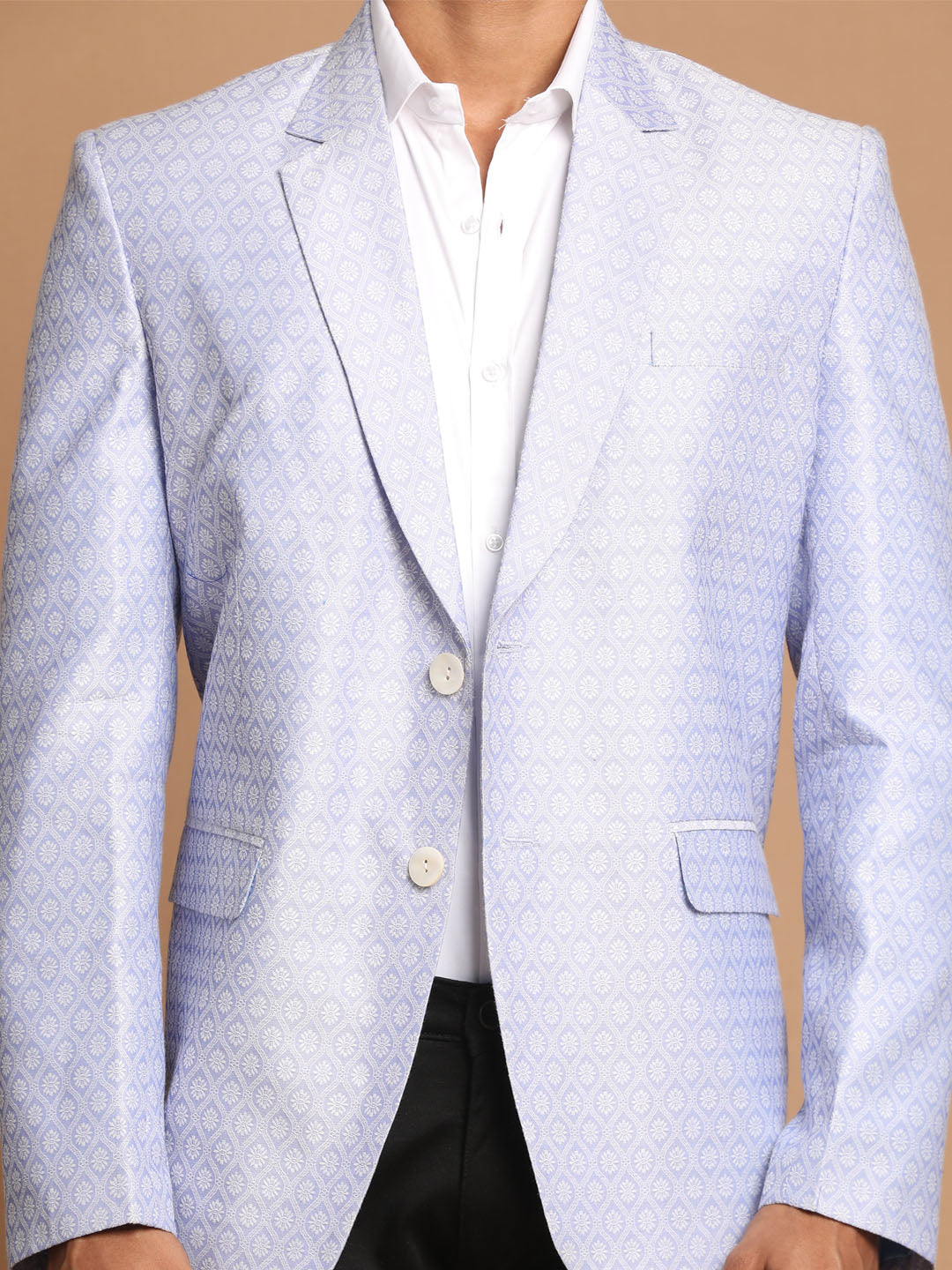 VASTRAMAY Men's Lavender Woven Blazer