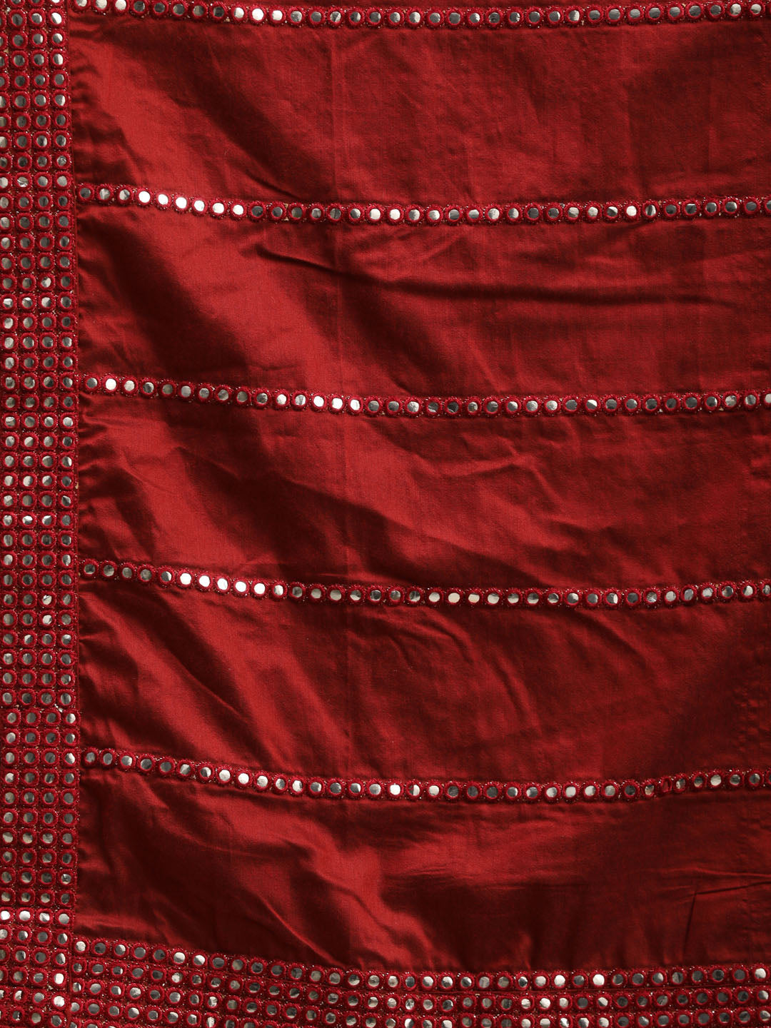 Men's Maroon Viscose Mirror Work Embellished Dupatta