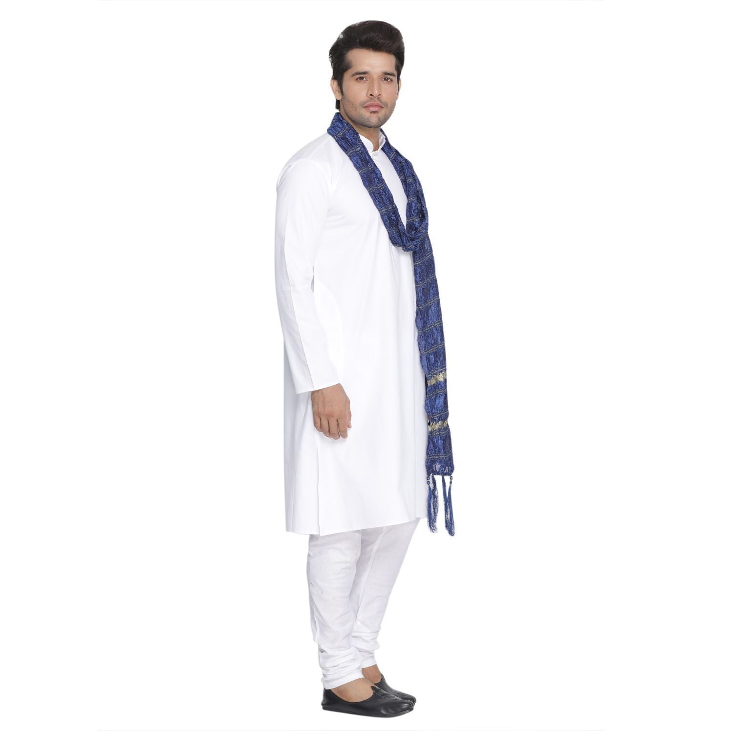 VASTRAMAY Men's Blue Viscose Dupatta