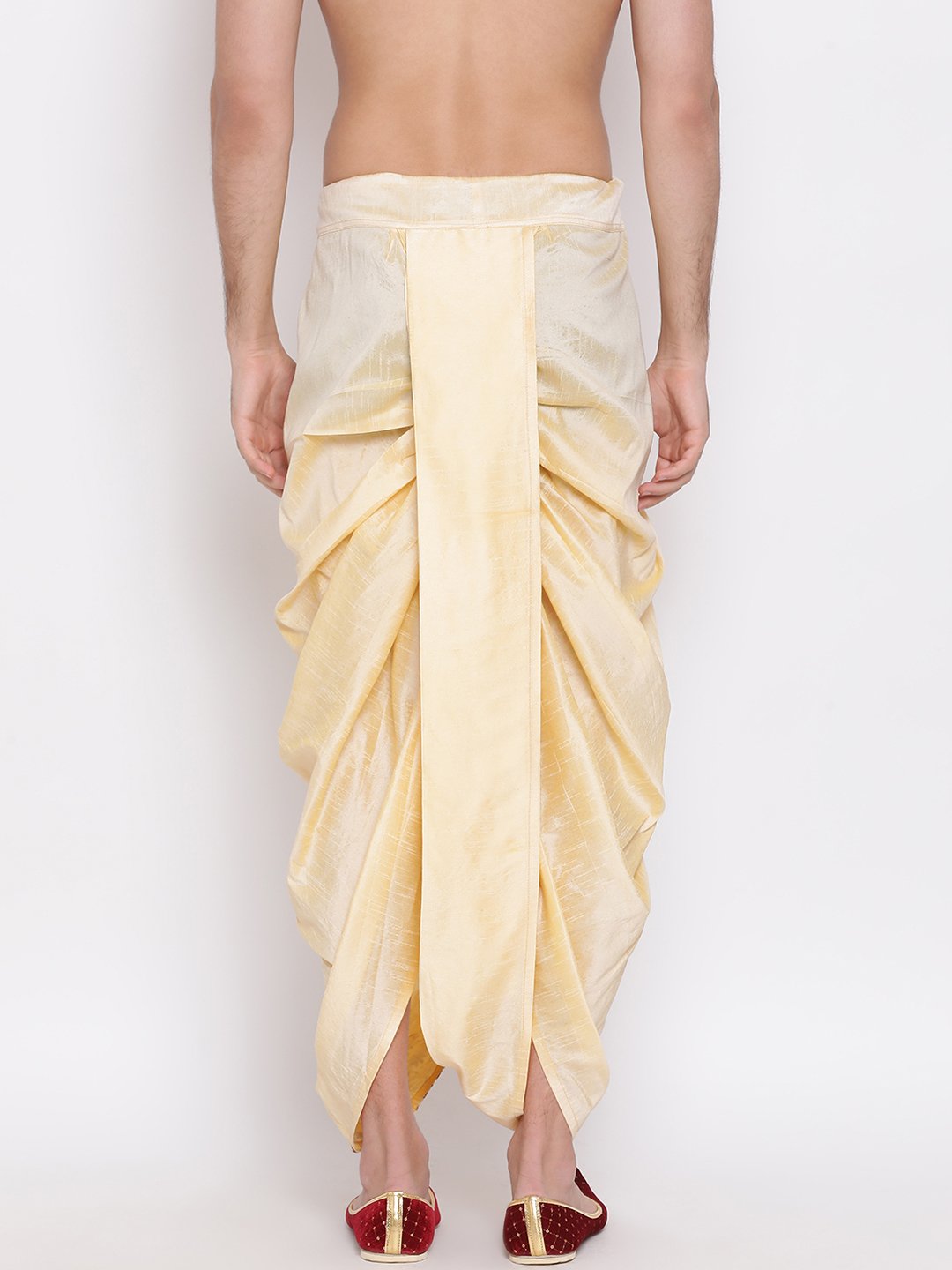 VM By VASTRAMAY Men's Gold Embroidered Dhoti Pant