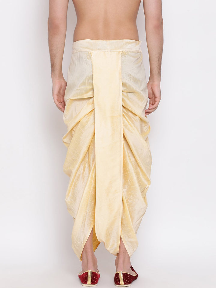 VM By VASTRAMAY Men's Gold Embroidered Dhoti Pant