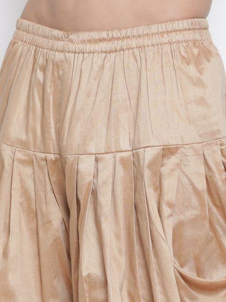 VASTRAMAY Men's Dark Blue Silk Blend Sherwani Set