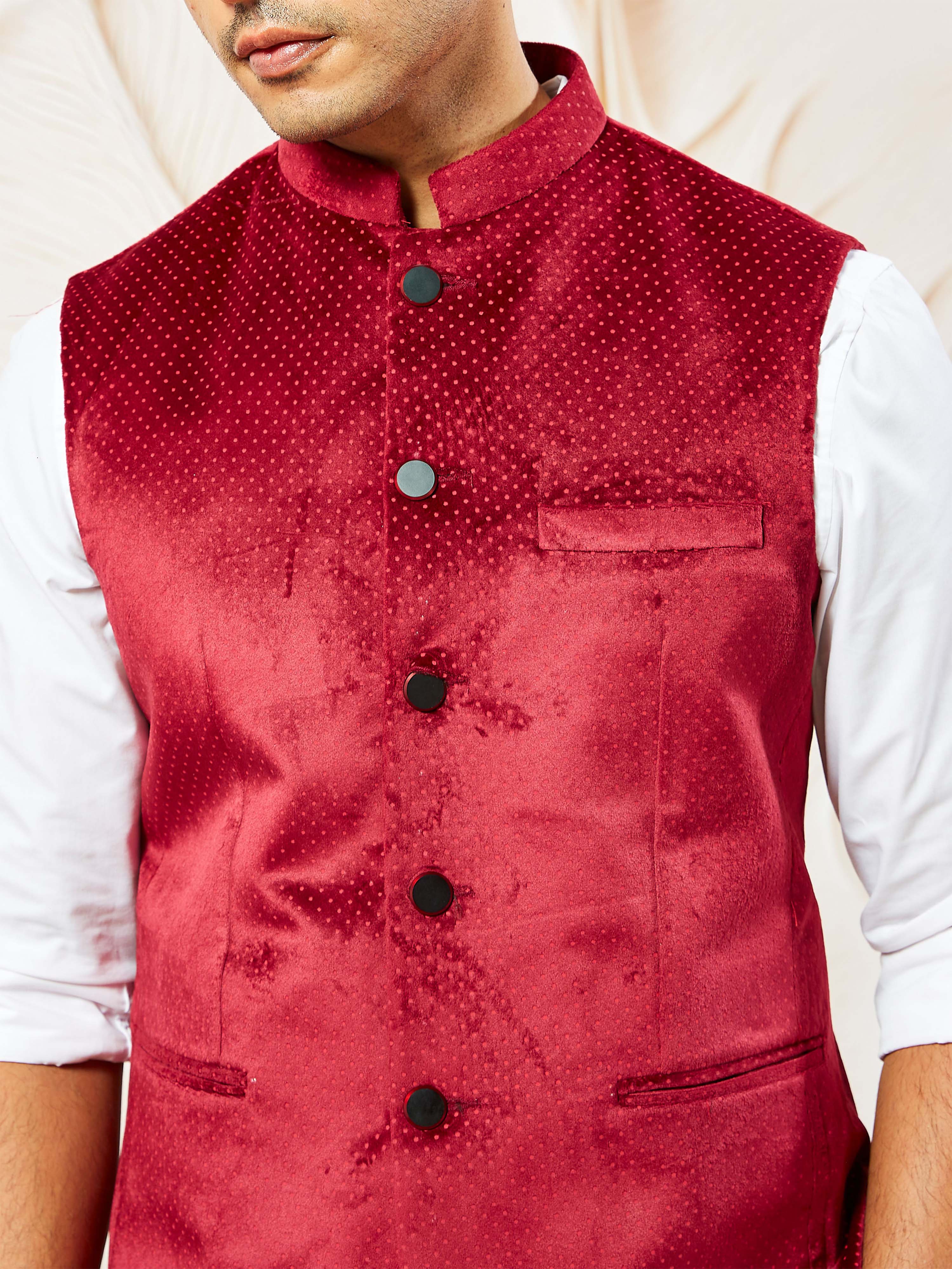 Men's Maroon - Nehru Jacket