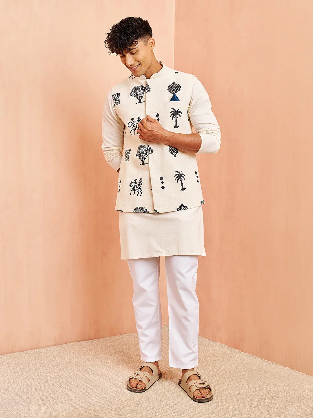 Men's Cream Cotton Jacket