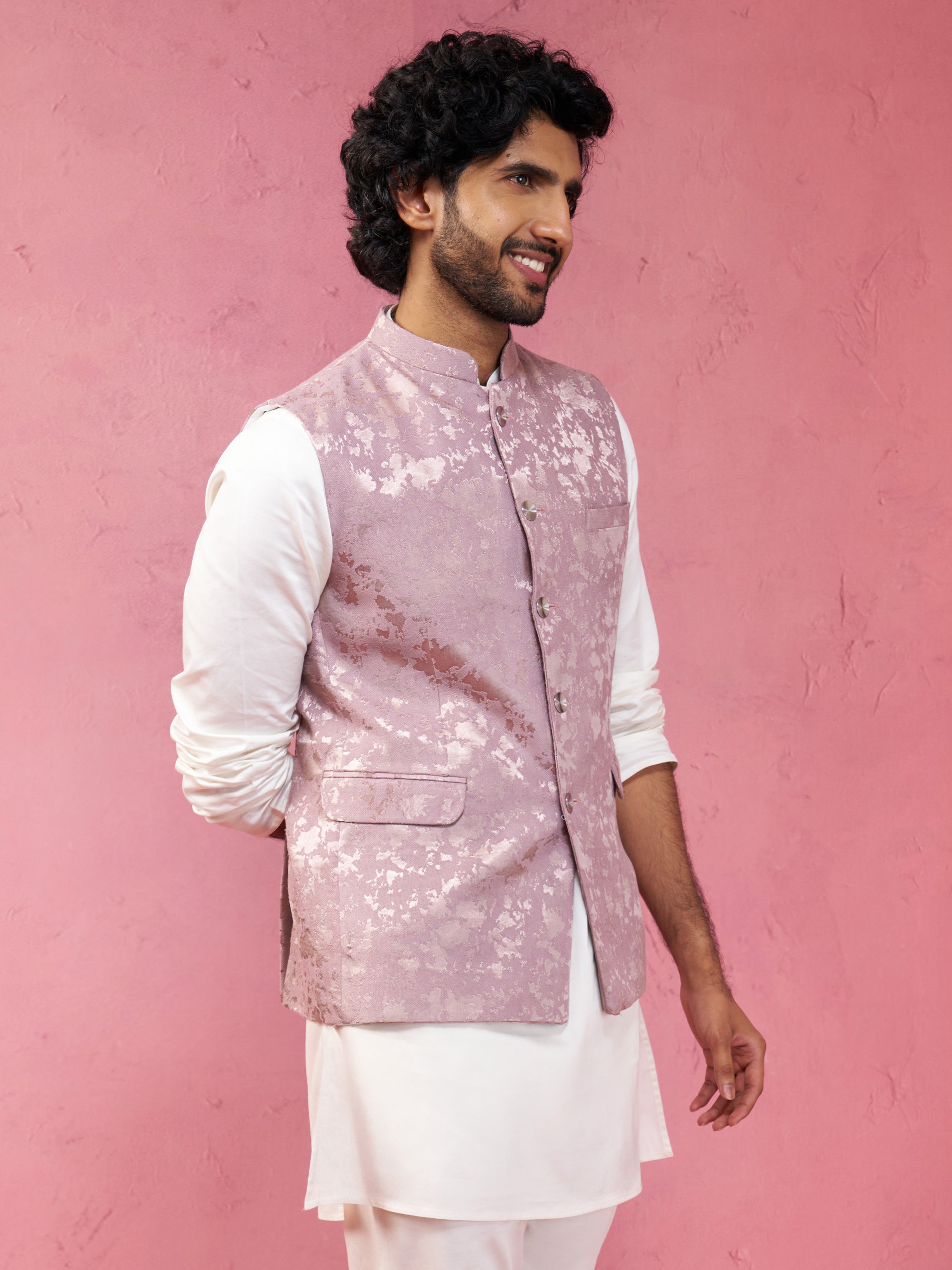 Men's Onion Monty Jacquard Nehru Jacket