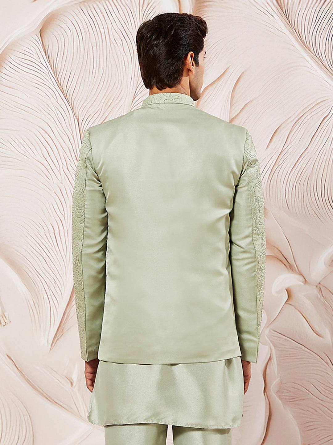 Men's Mehendi Green Silk Blend Jodhpuri