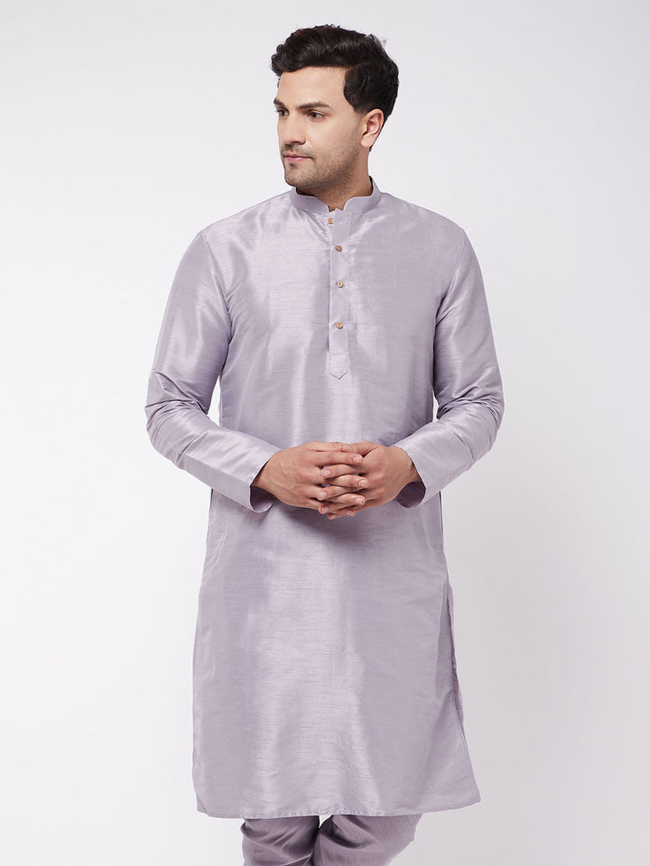 VM BY VASTRAMAY Men's Lavender Silk Blend Kurta