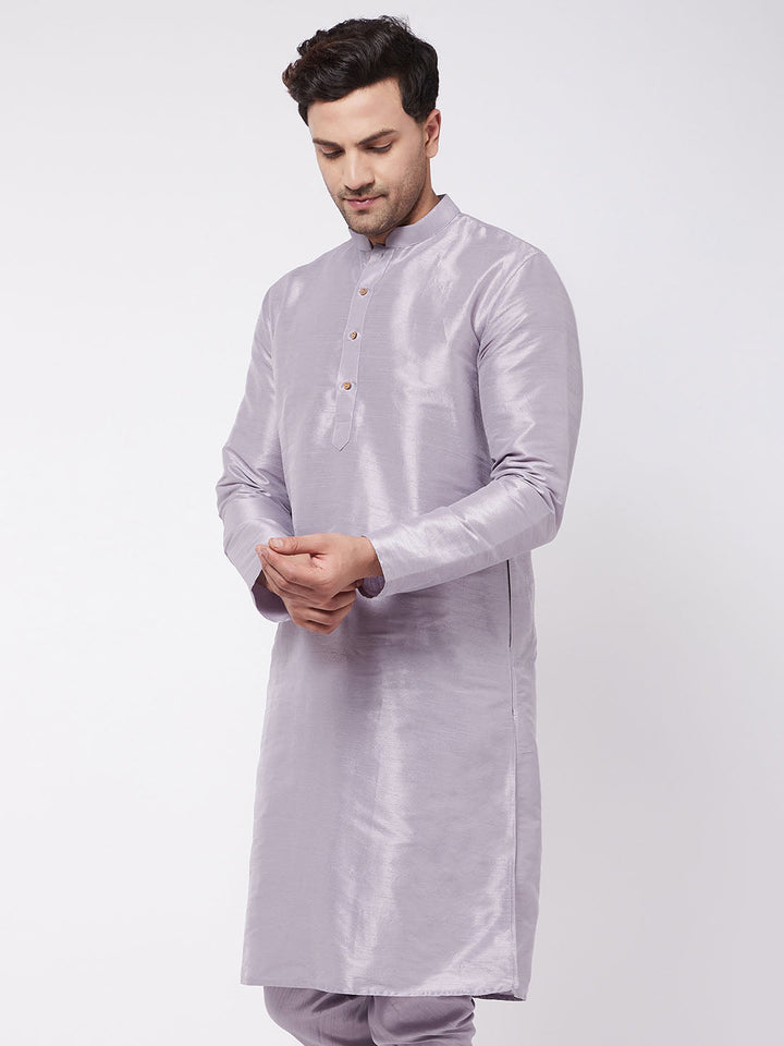 VM BY VASTRAMAY Men's Lavender Silk Blend Kurta