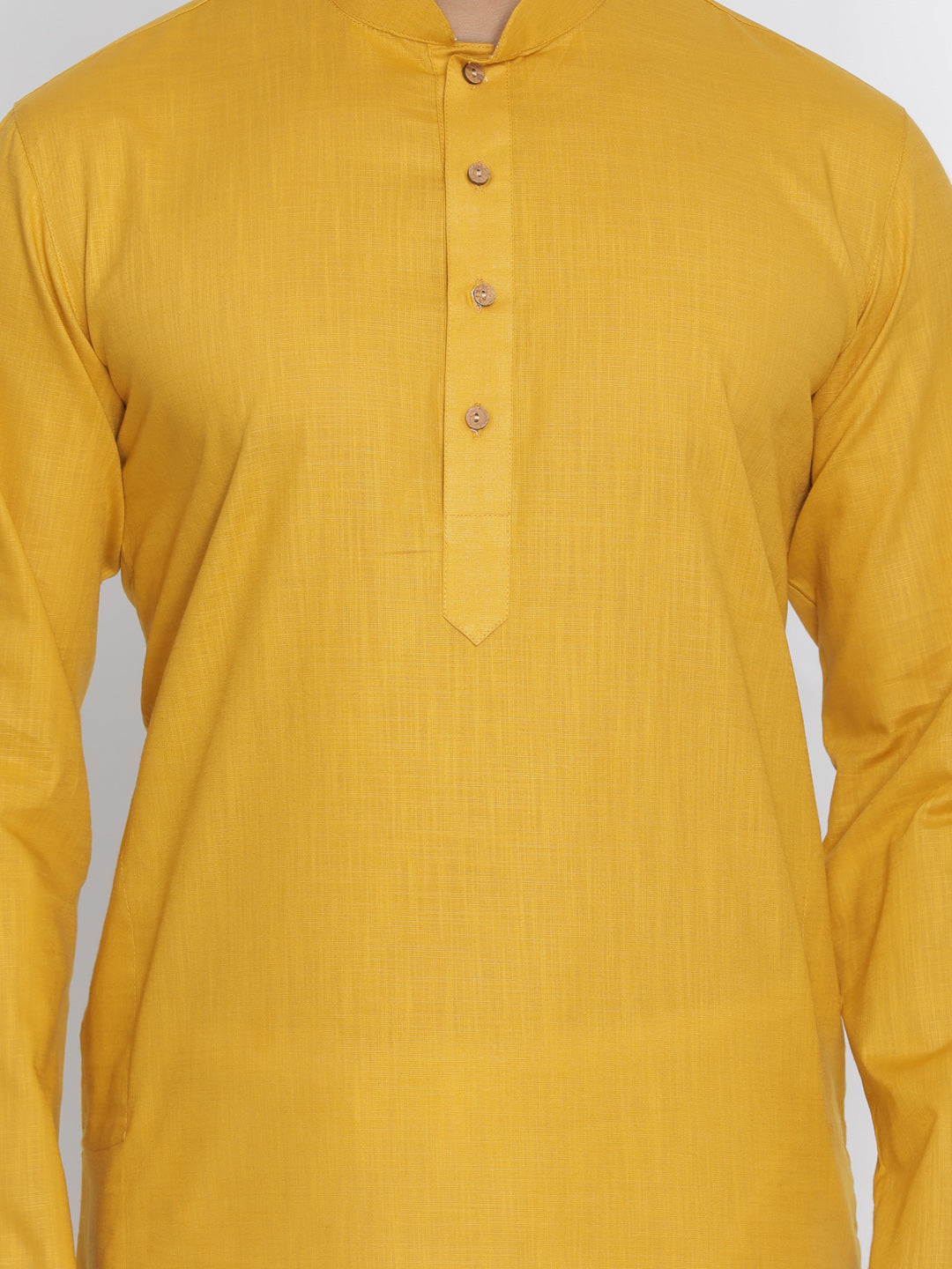 VASTRAMAY Mustard Cotton Baap Beta Kurta Pyjama Set