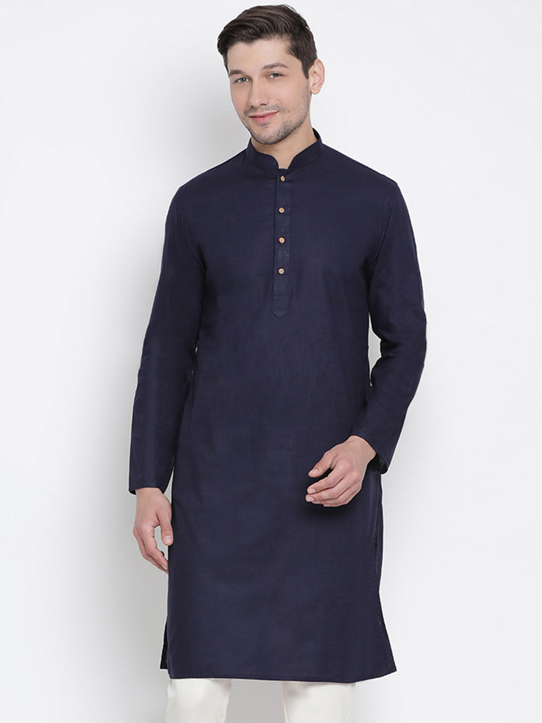 Men's Blue Cotton Kurta