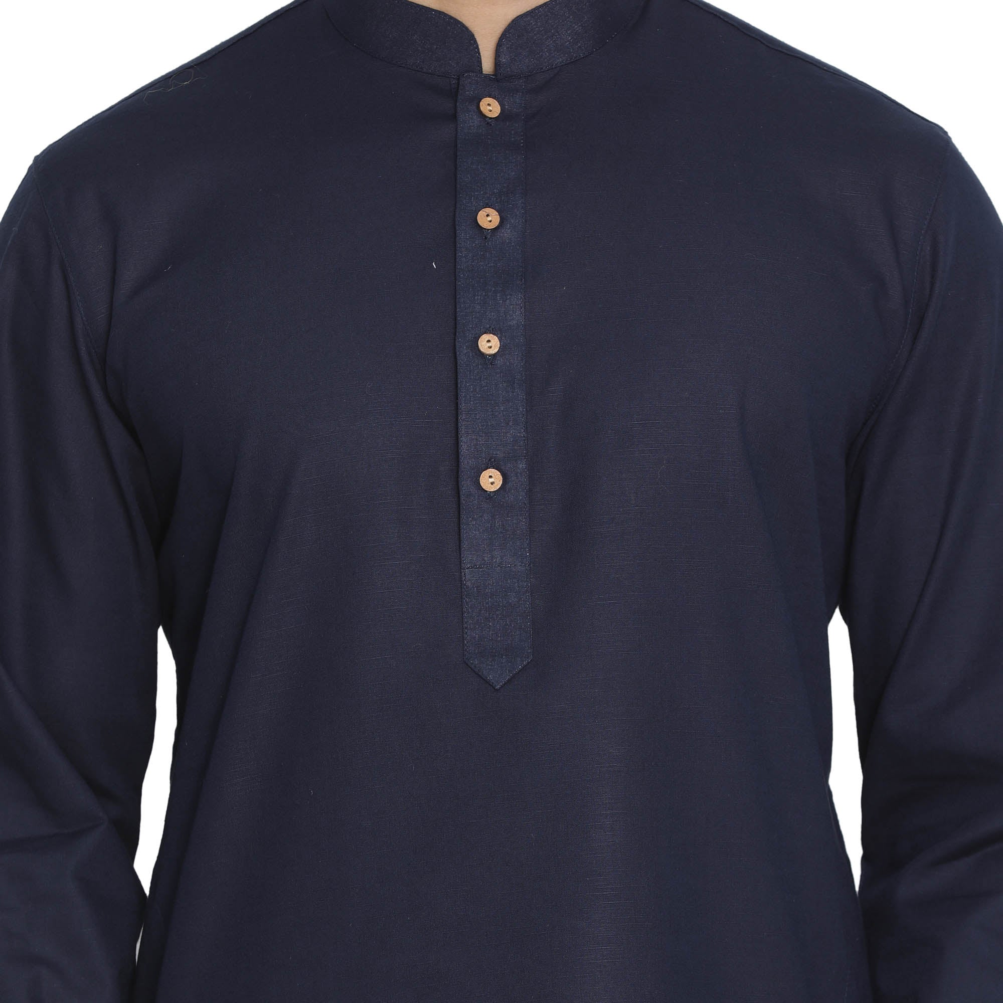 VASTRAMAY Men's Blue Cotton Kurta and Pyjama Set