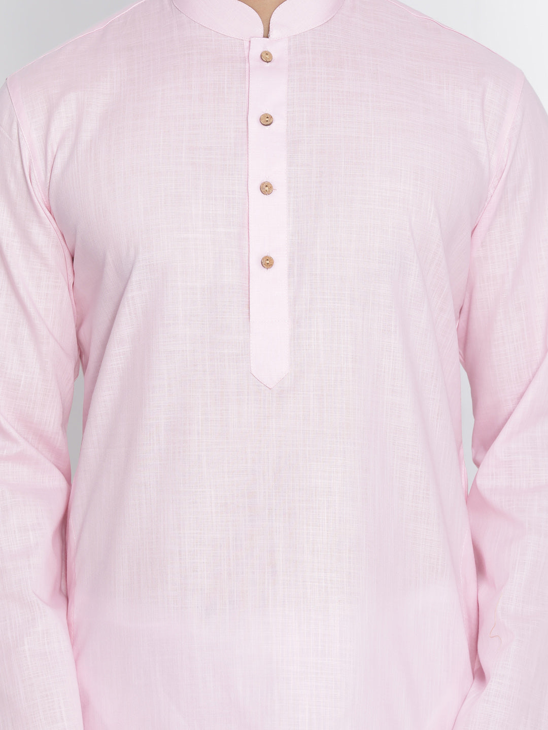 VASTRAMAY Men's Pink Cotton Kurta