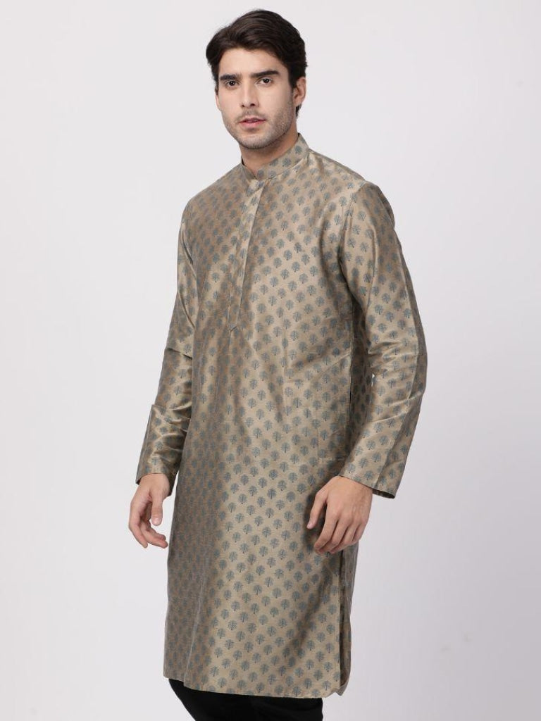 VASTRAMAY Men's Copper Cotton Blend Kurta