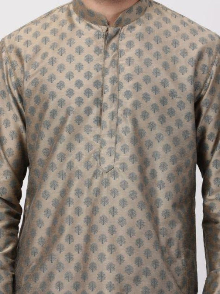 VASTRAMAY Men's Copper Cotton Blend Kurta