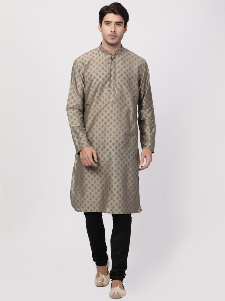 VASTRAMAY Men's Copper Cotton Blend Kurta