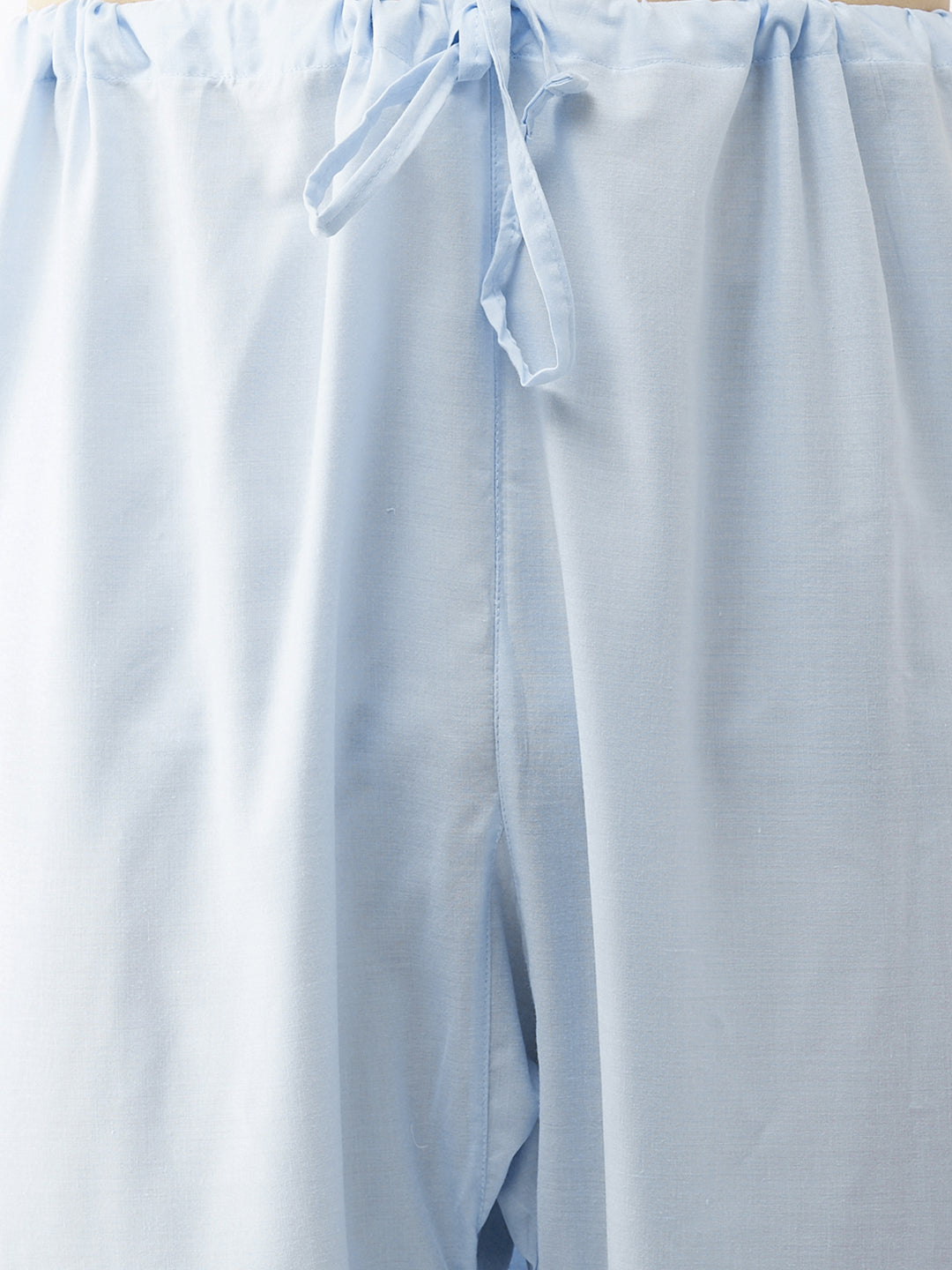 Men's Blue Cotton Blend Kurta and Pyjama Set