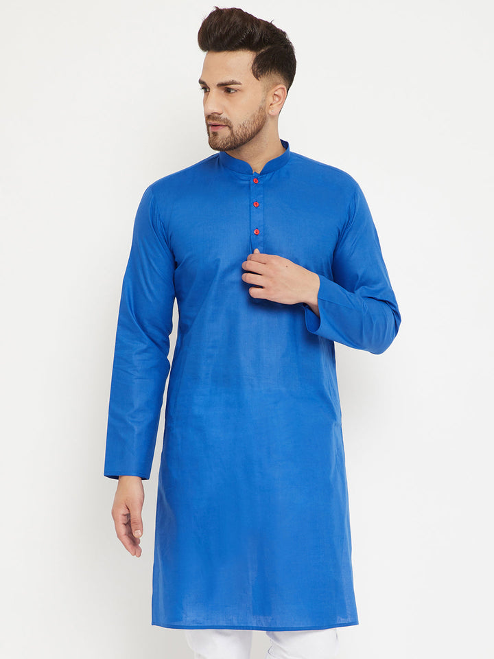 Vastramay Blue Cotton Baap Beta Kurta