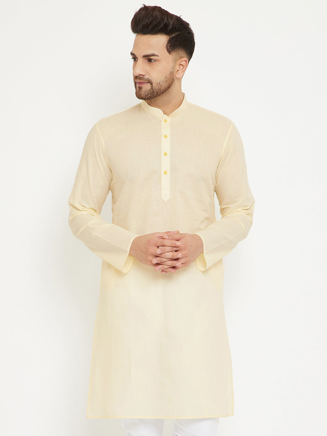 Vastramay Cream Cotton Baap Beta Kurta