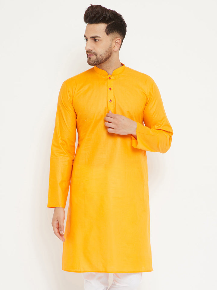 Vastramay Orange Cotton Baap Beta Kurta