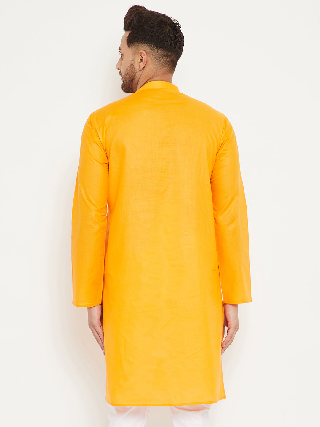 Vastramay Orange Cotton Baap Beta Kurta