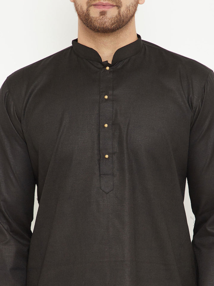 Vastramay Black Color Baap Beta Kurta Set - Traditional Indian father-son matching outfit in elegant black color