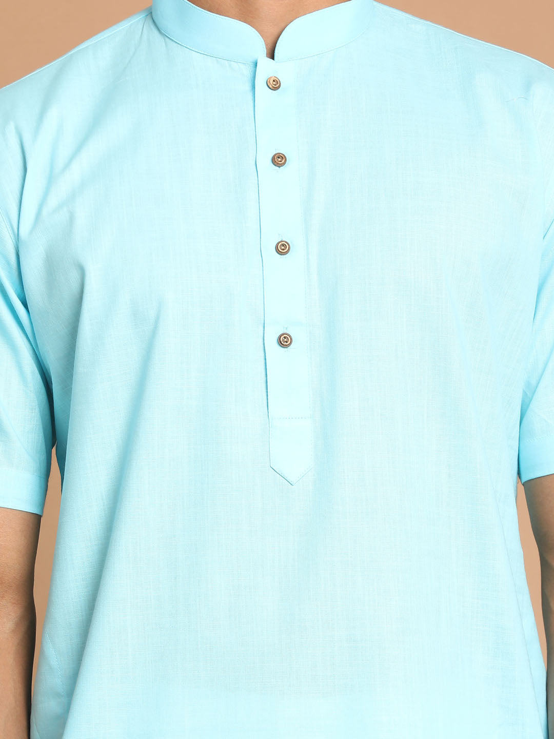 VASTRAMAY Men's Blue  Solid Kurta with Pyjamas