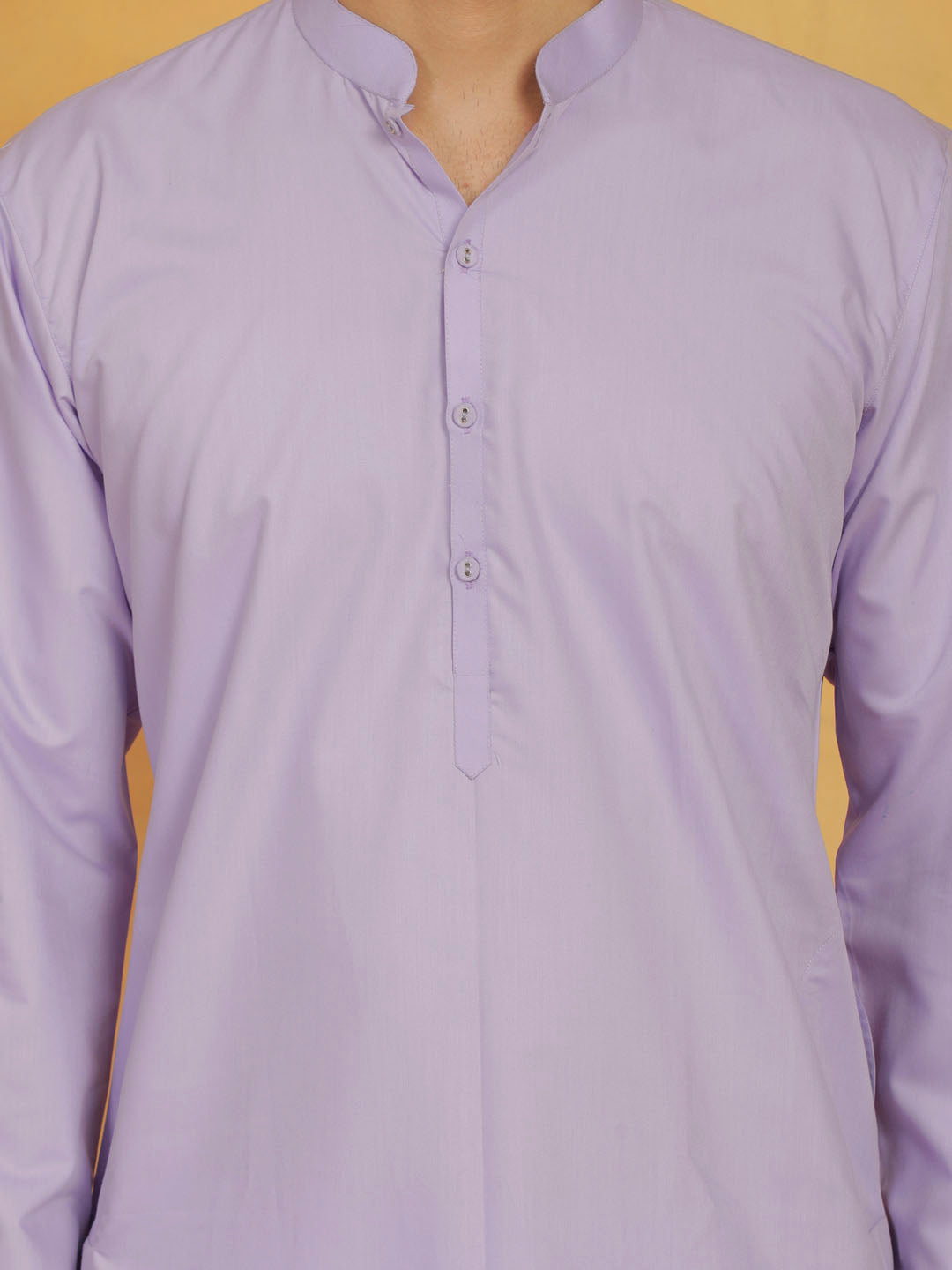 VASTRAMAY Men's Lavender Cotton Silk Kurta And Pyjama Set