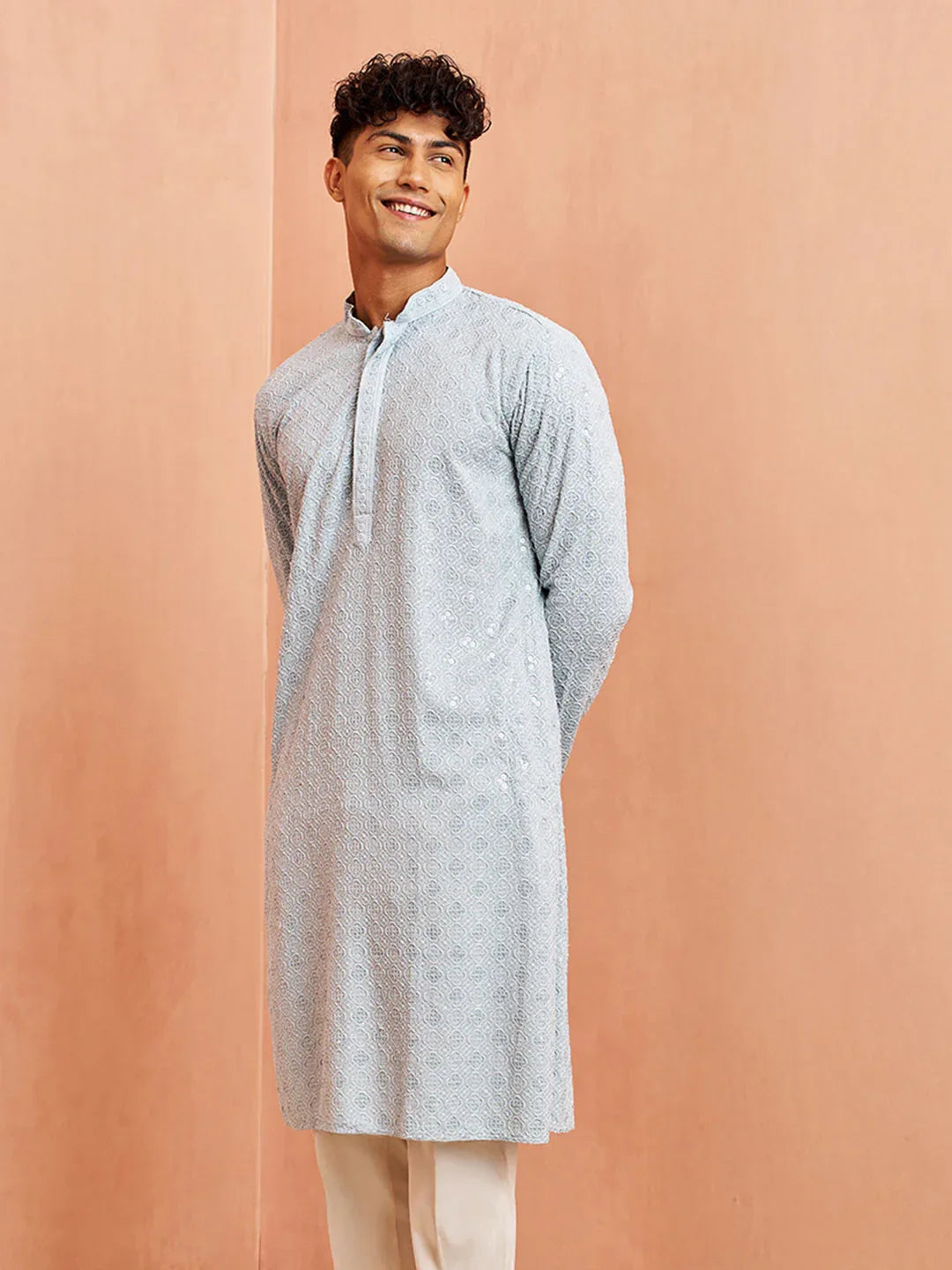 Men's Aqua Rayon Kurta