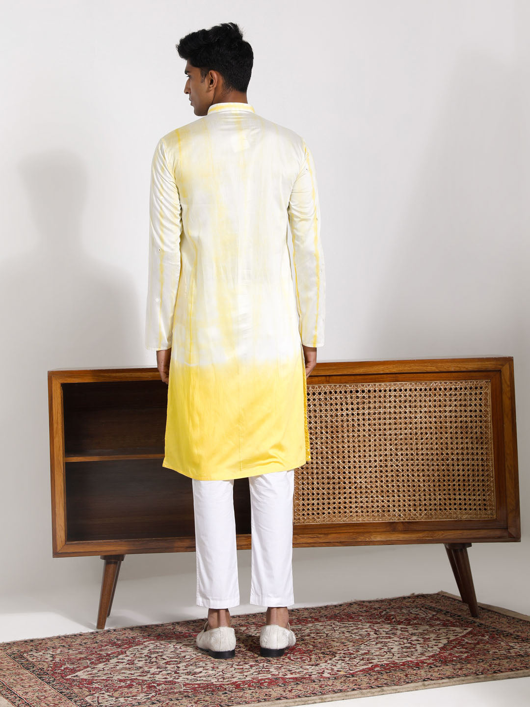 VASTRAMAY Men's Yellow Viscose Kurta And Pyjama Set