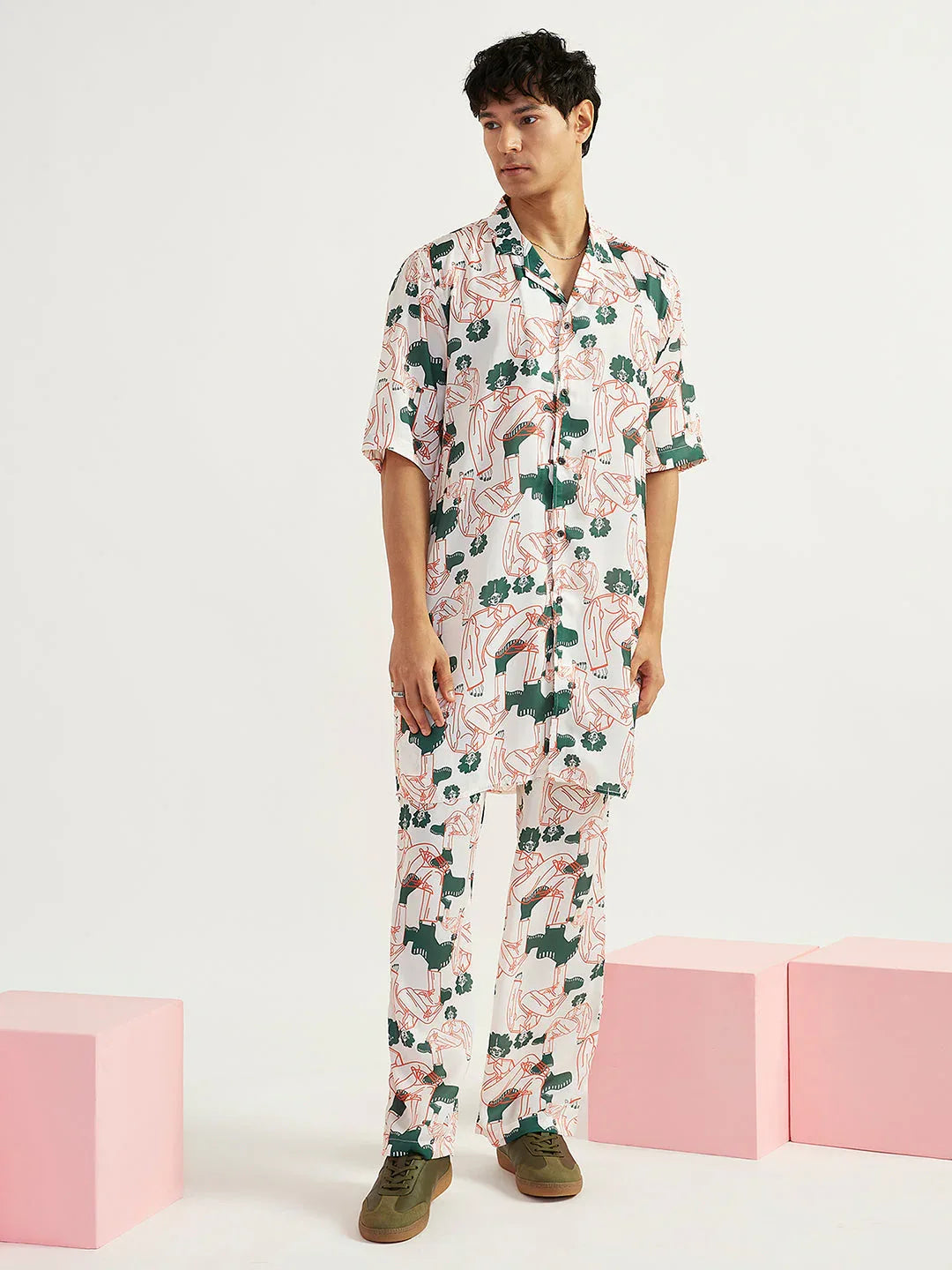 Men's White Satin Kurta And Pyjama Set
