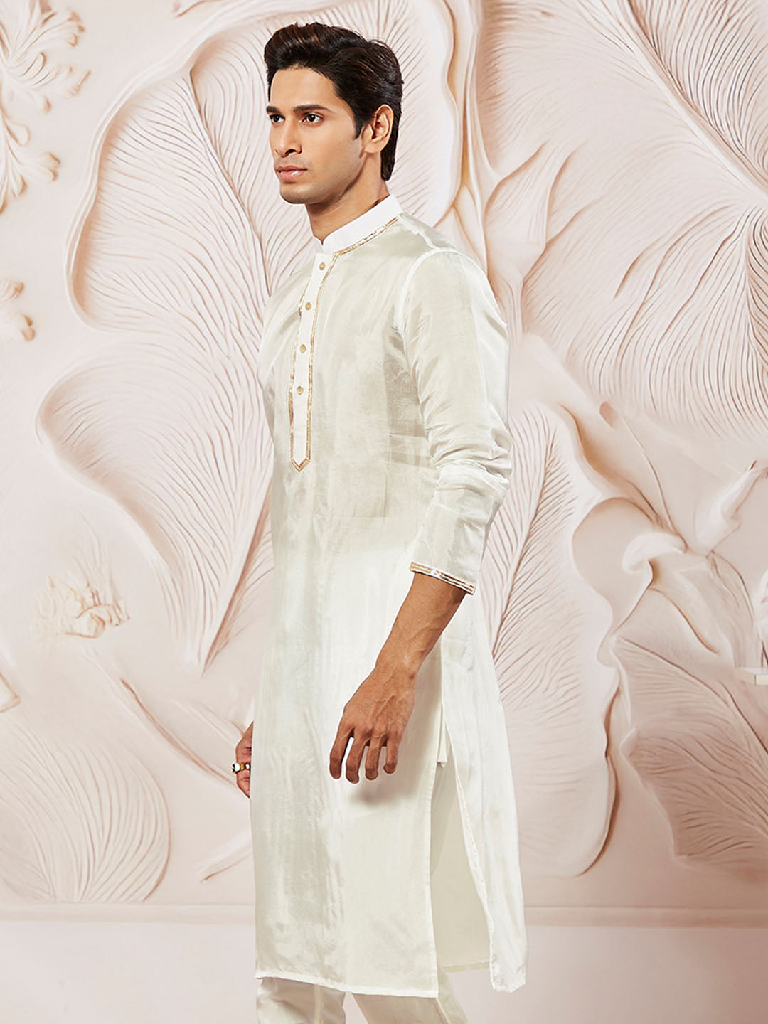 Men's White Tissue Silk