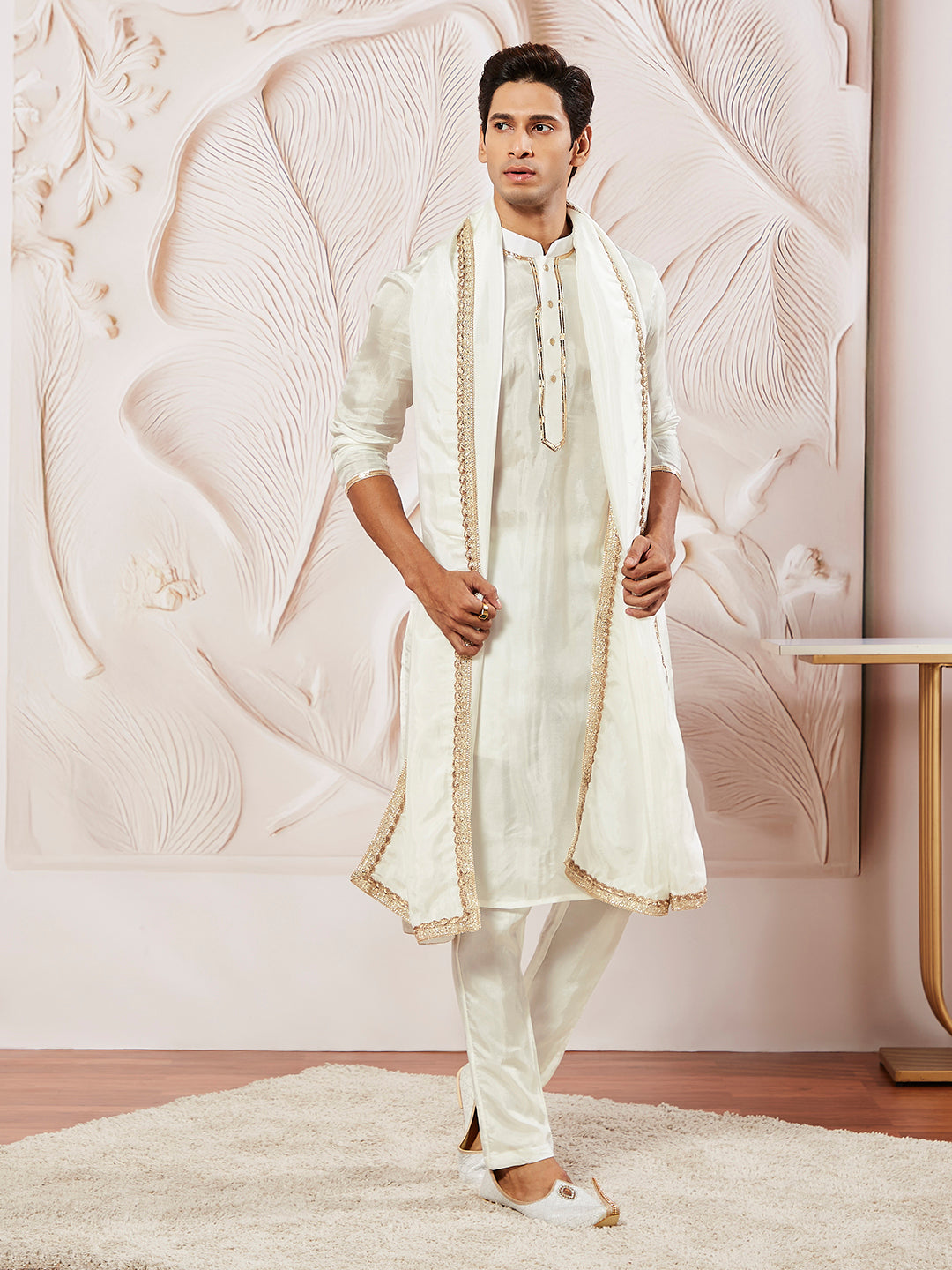 Men's White Tissue Silk