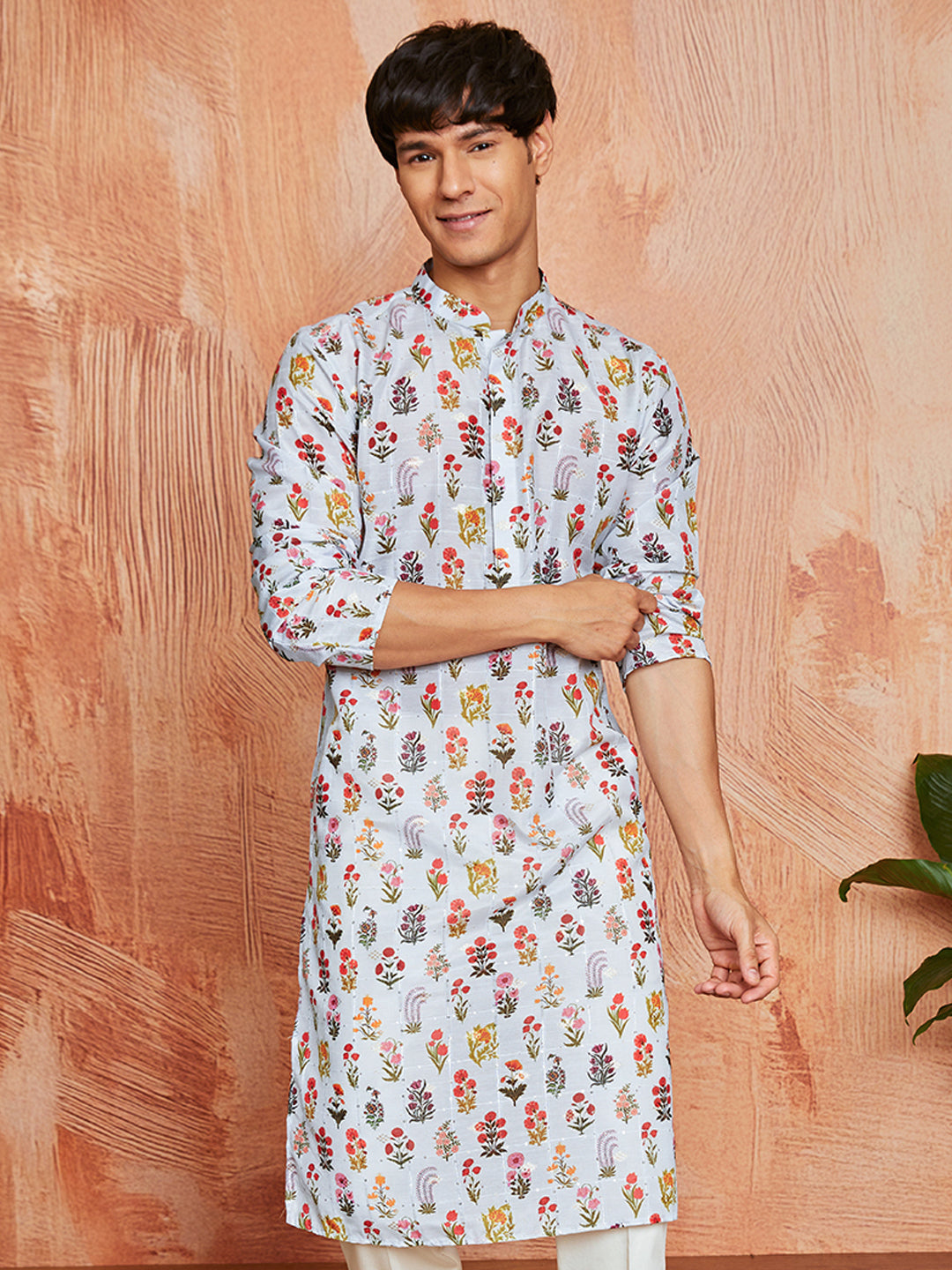 Men's Aqua Silk Blend Kurta