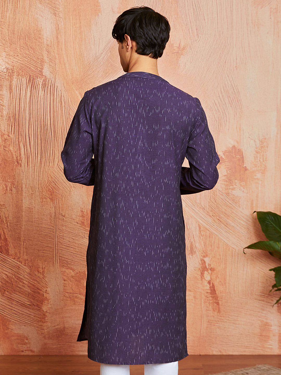 Men's Purple Cotton Kurta