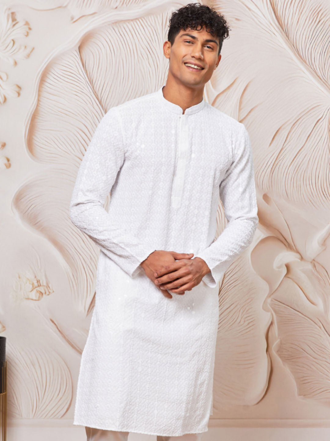Men's White Rayon  Only Kurta