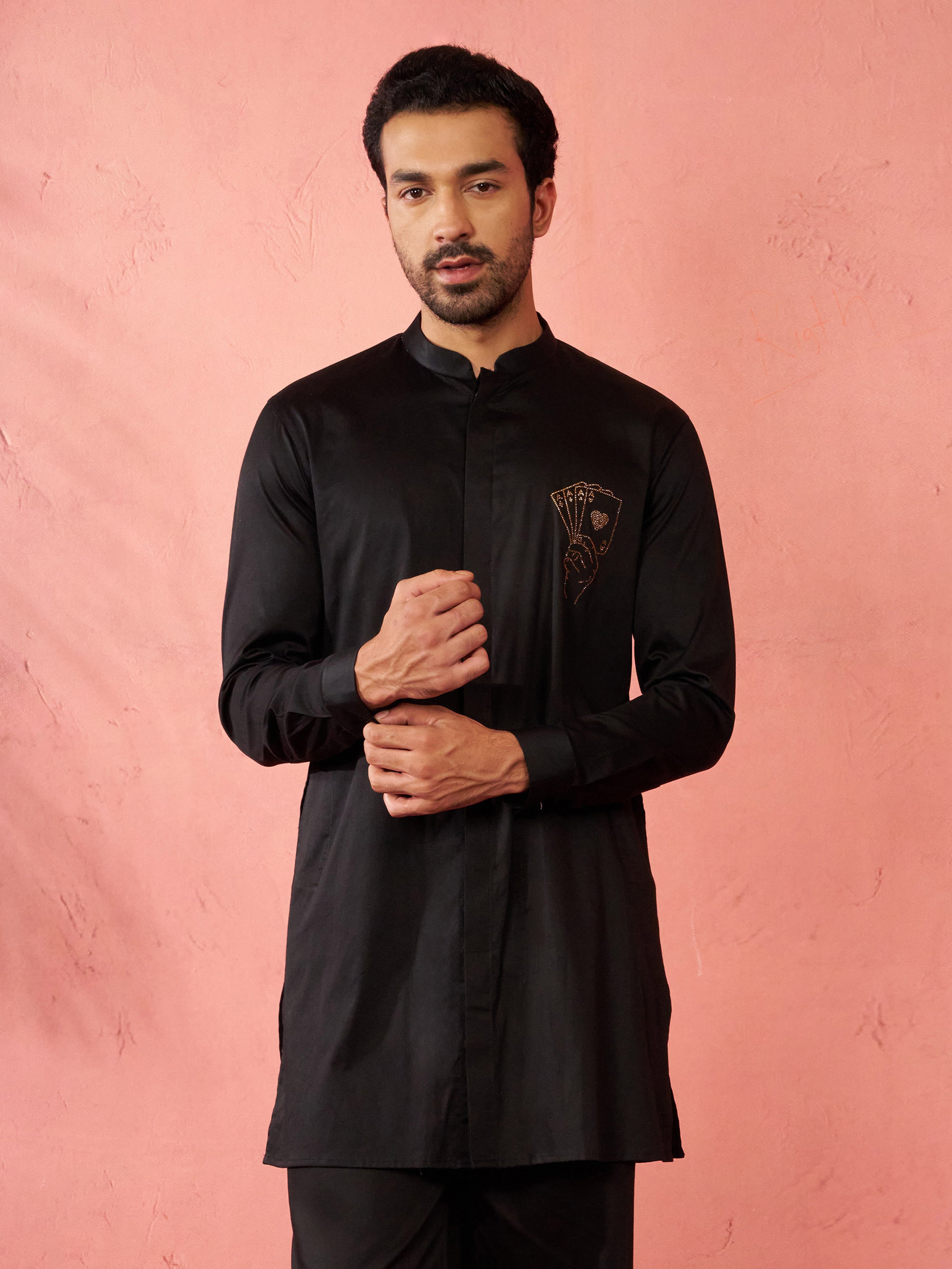 Men's Gold Mid-Length Kurta