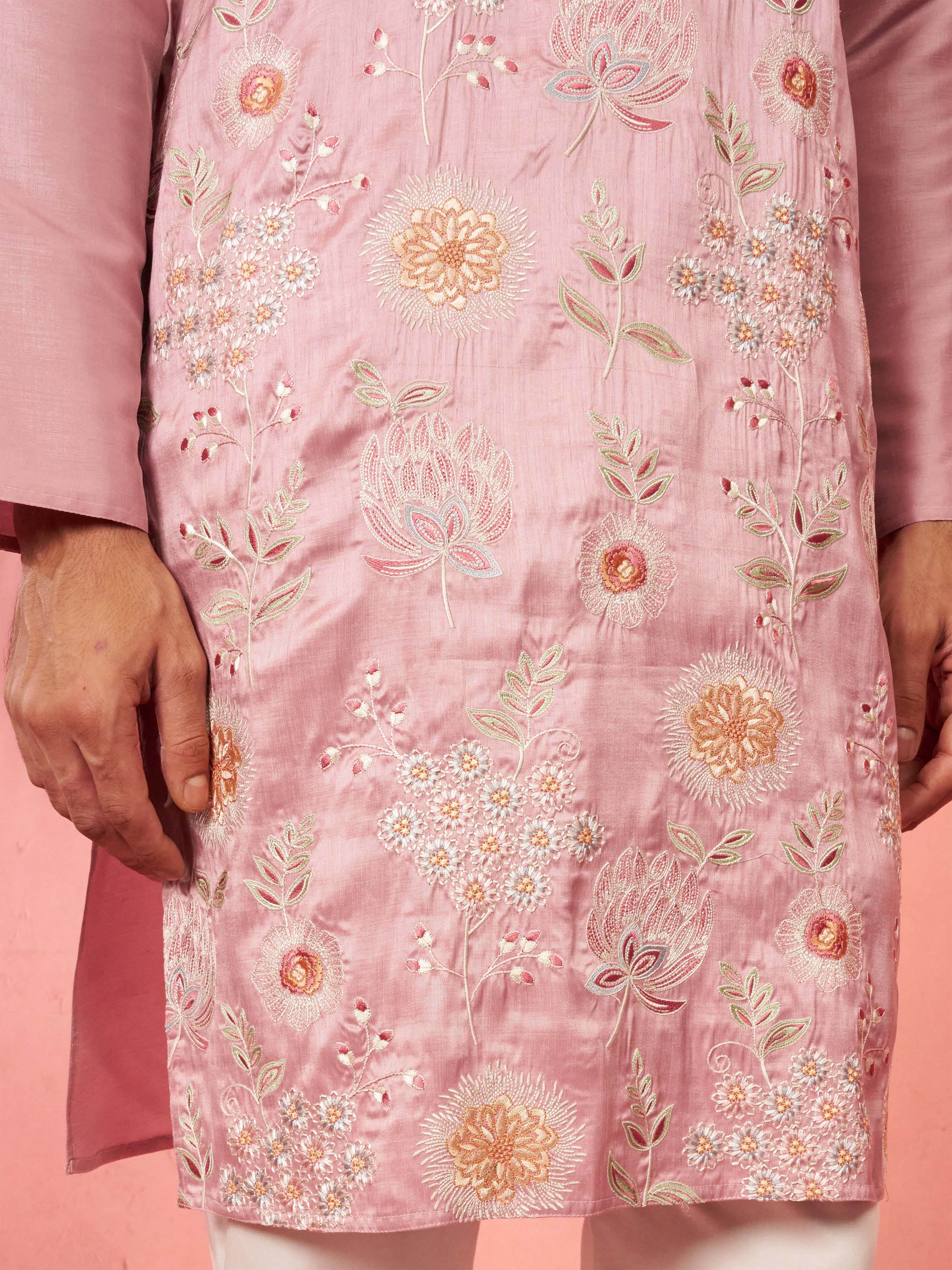 Men's Onion Silk Blend Kurta