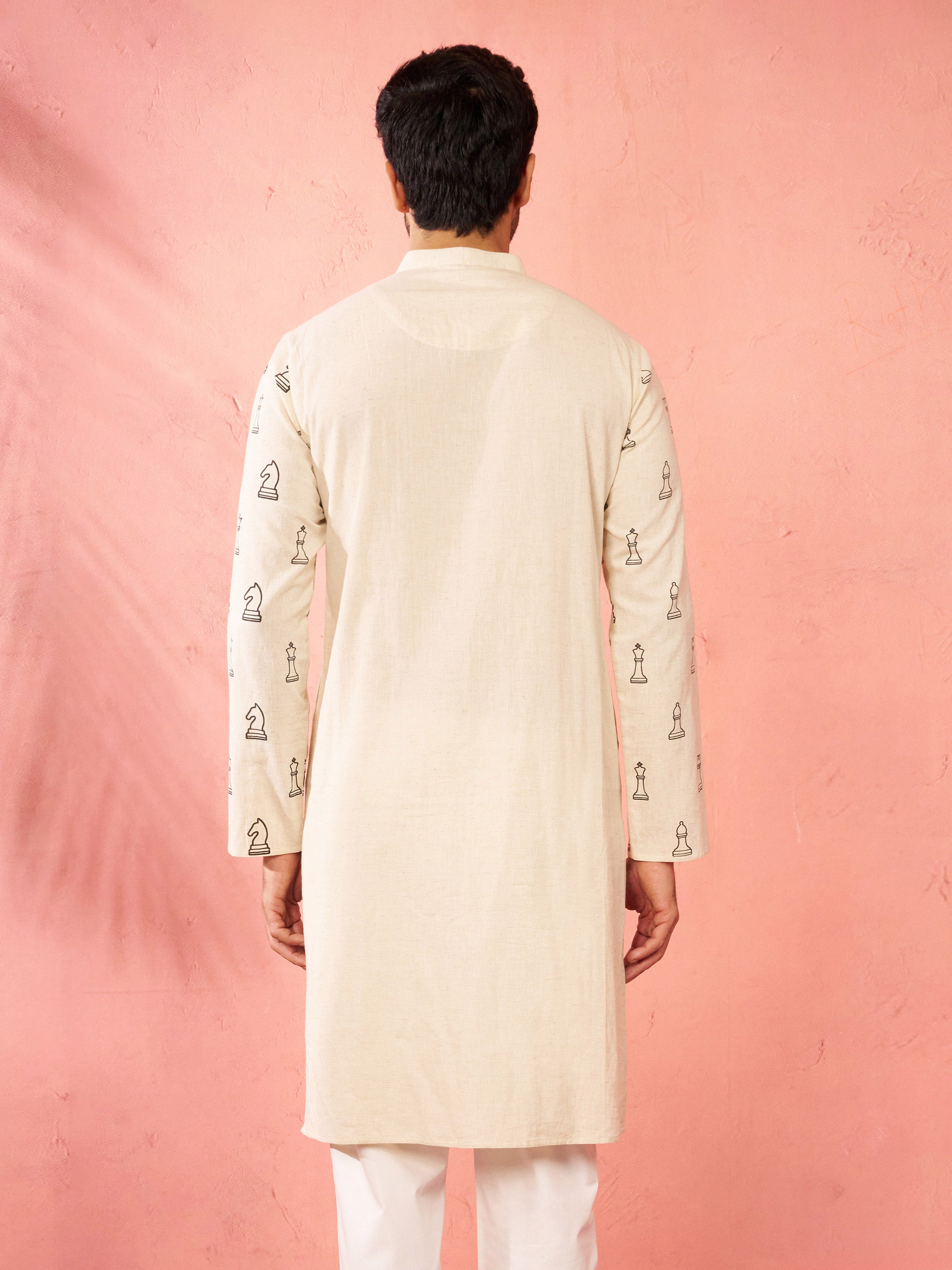 Men's Cream Cotton Kurta