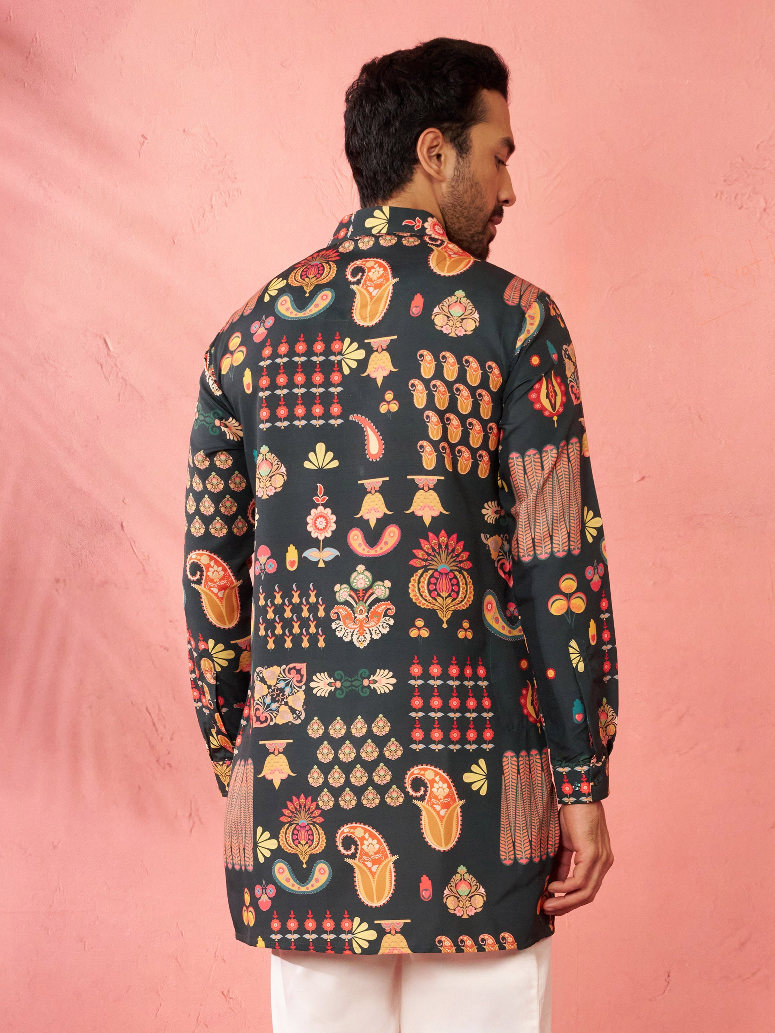 Men's Bottle Green Rayon Kurta