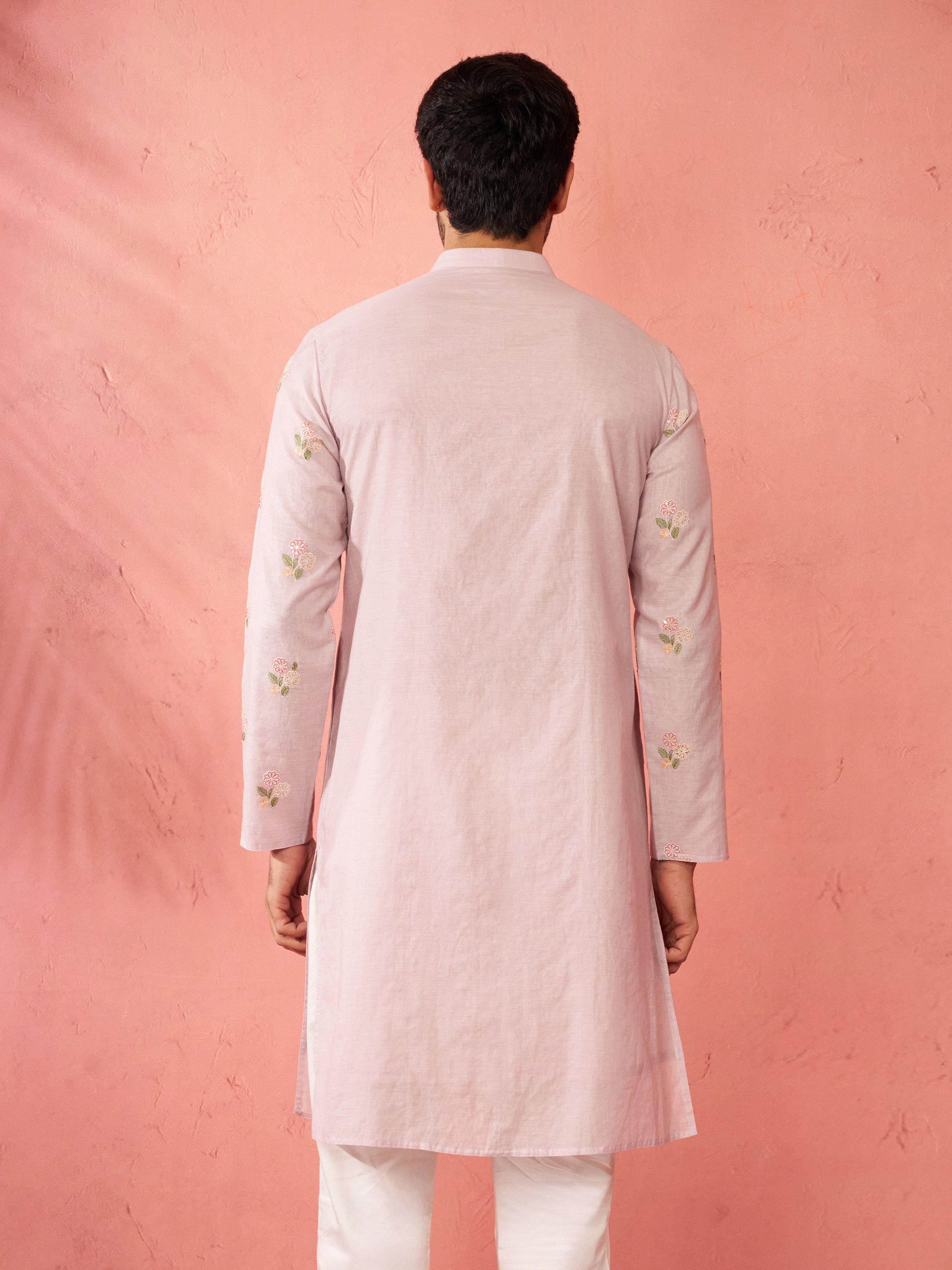 Men's Lavender Cotton Muslin Kurta