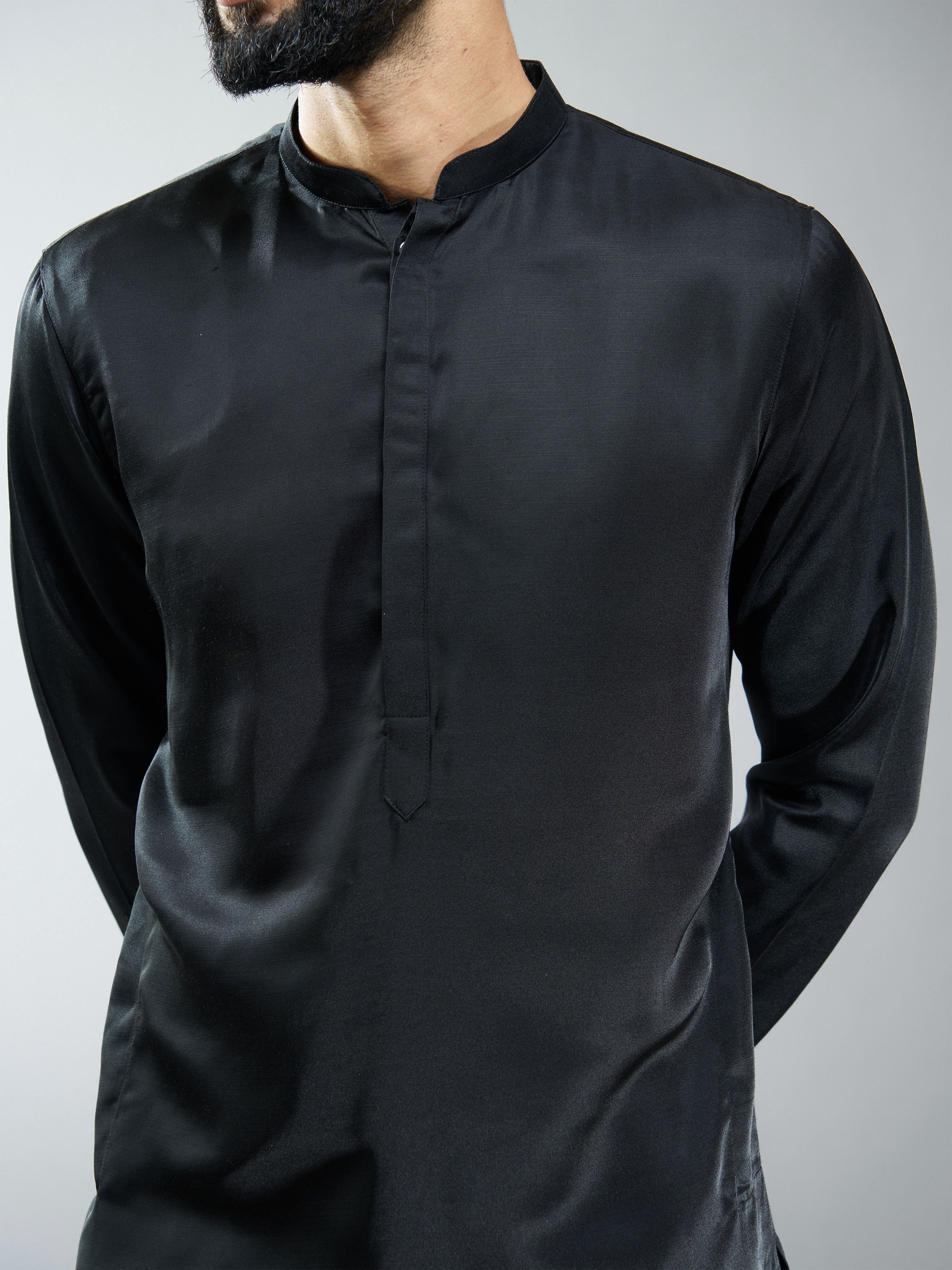 Men Silk Solid Kurta