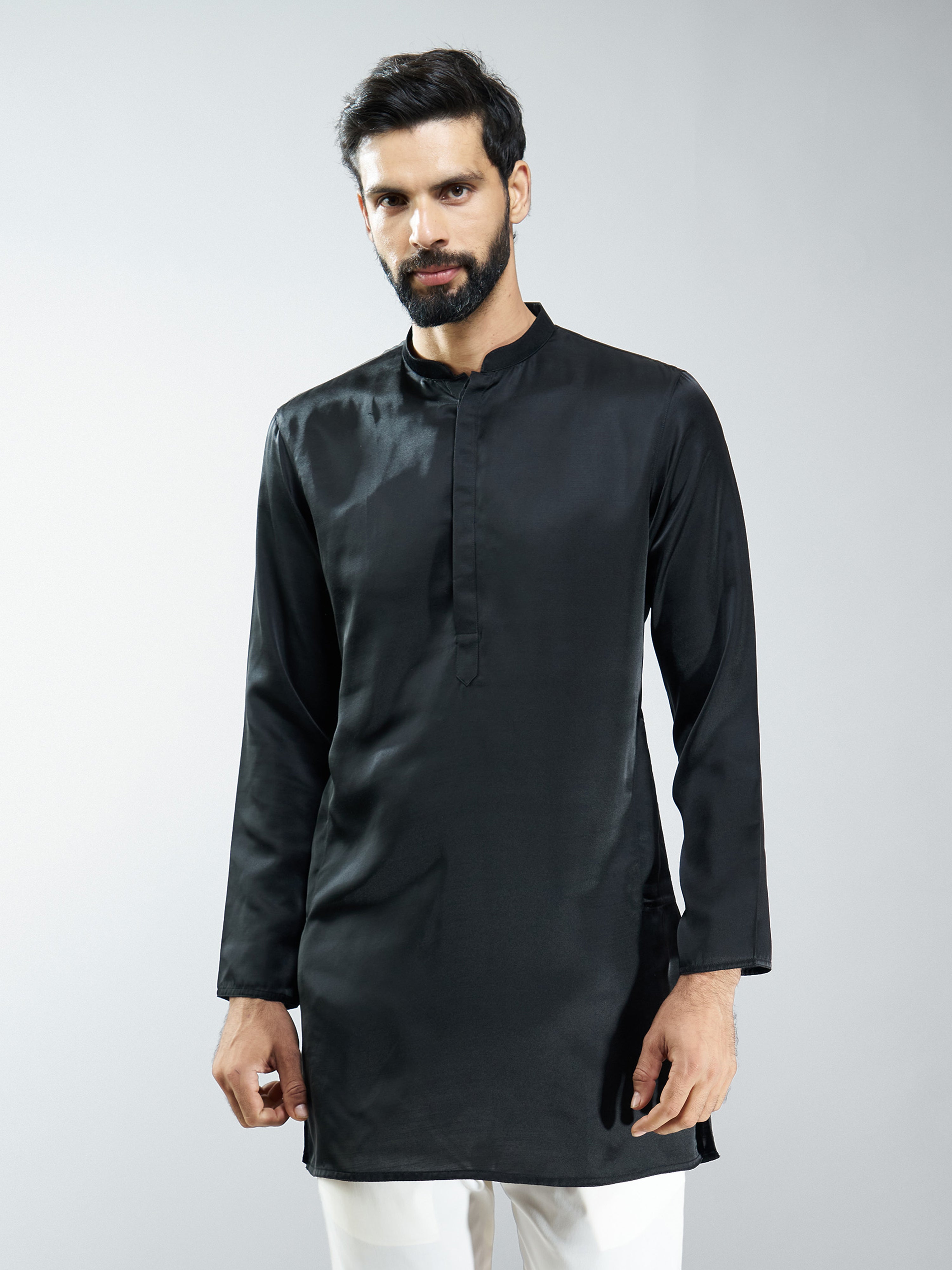 Men Silk Solid Kurta